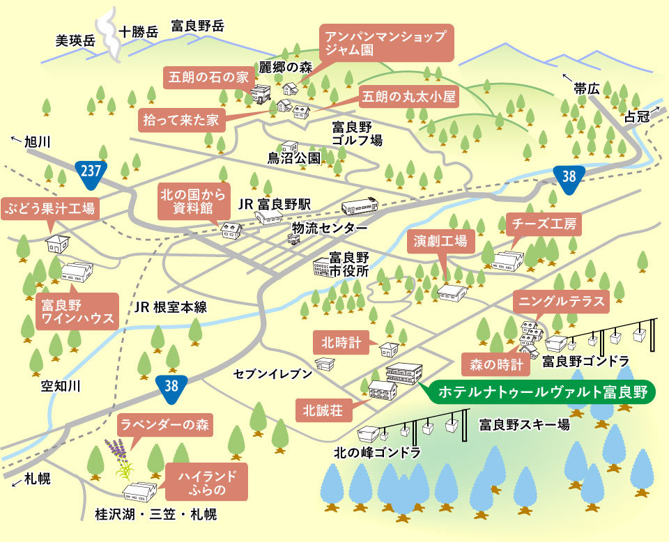 富良野観光地マップ