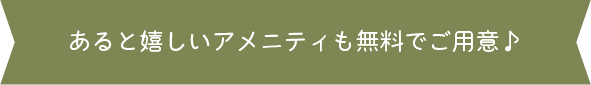 あると嬉しいアメニティも無料でご用意♪